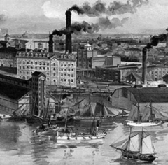 Early Distillery district bw cropped